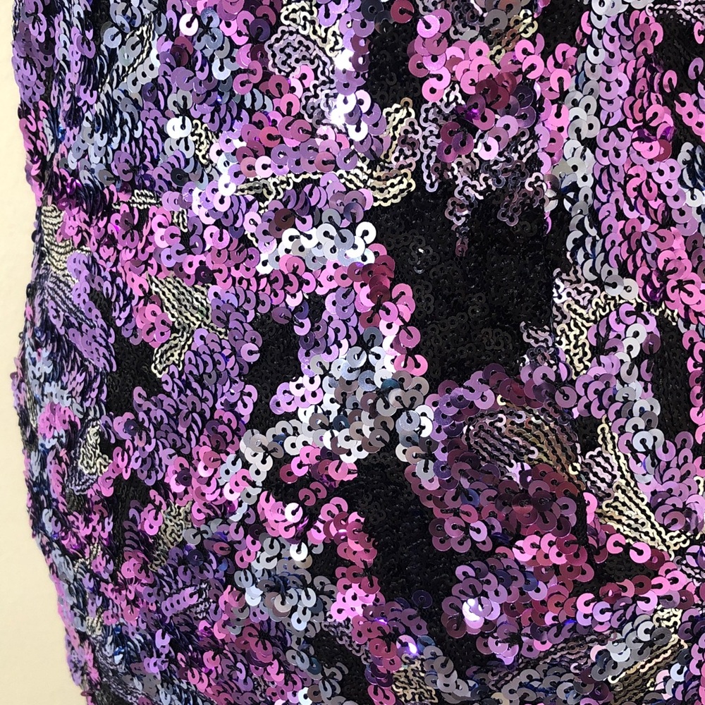 NWOT Dress The Population Amiya Dress Size Medium Purple Sequins - Picture 4 of 11